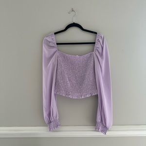 NWOT Super Down Lilac Smocked Top